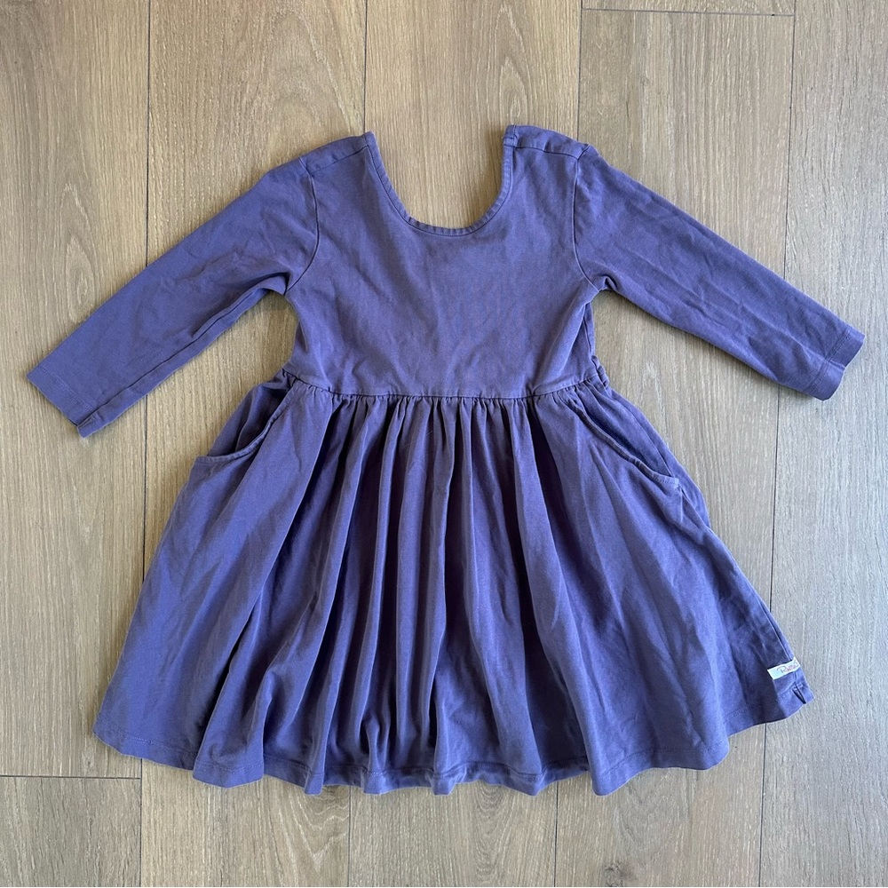 Ruffle Butts Dusty Purple Pleated pocket Dress